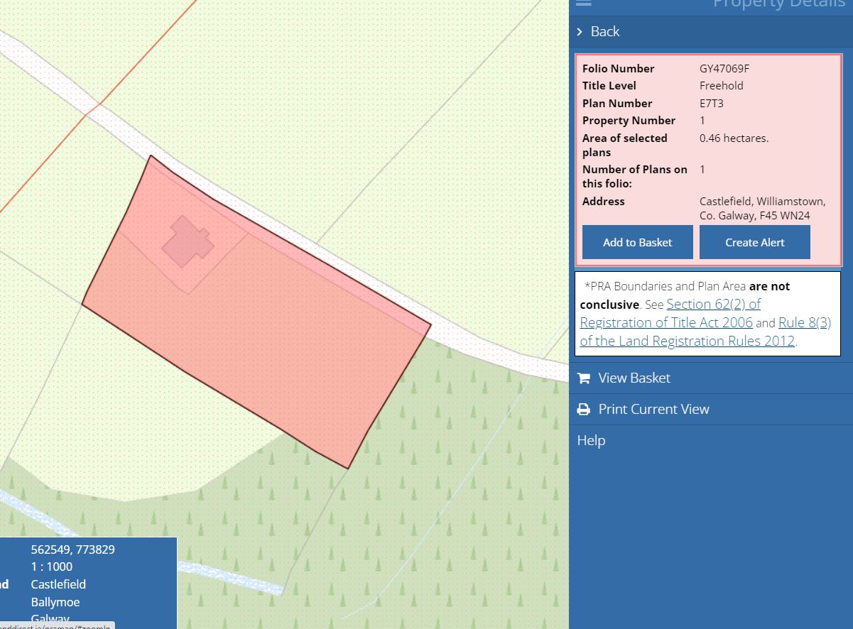 Site for sale Castlefield Trien Castlerea County Roscommon